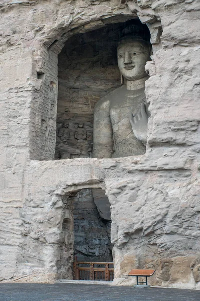 Gros Plan Statue Bouddha Montagne Extérieur Concept Religion Tibet — Photo