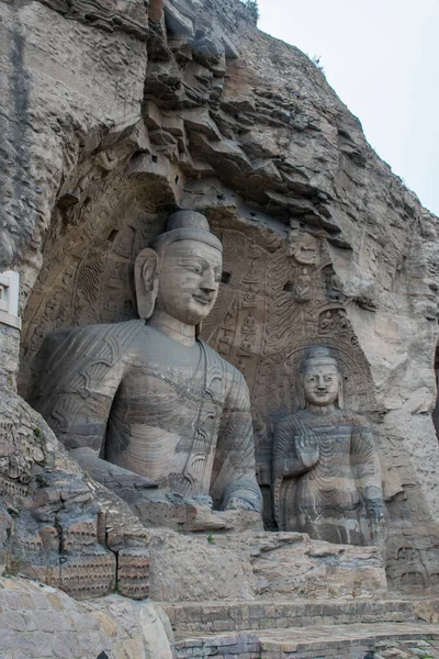 Gros Plan Des Statues Bouddha Montagne Extérieur Concept Religion Tibet — Photo