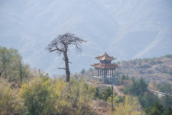 Vista Dalla Cima Del Nord Hengshan Con Monastero Taoista Vicino — Foto Stock