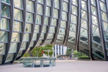 Modern şehir mimarisi yüzeyinin arkaplan olarak görünümü, kopyalama alanı