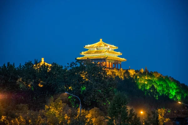 Widok Tradycyjnej Chińskiej Architektury Nocy Koncepcja Podróży — Zdjęcie stockowe