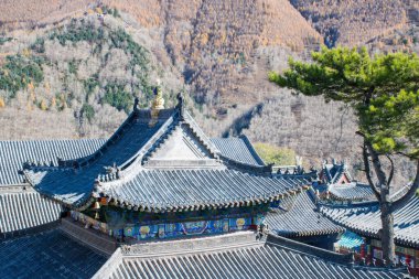 Geleneksel Çin mimari tapınağı, seyahat konsepti 