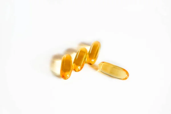 Healthy supplement - Fish oil omega 3 capsules with reflection — Stock Photo, Image