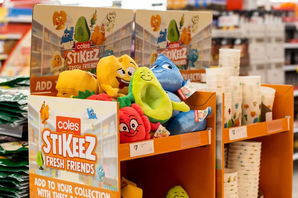 Sydney Ausztrália 2020 Coles Promóció Stikeez Fresh Friends Februárban Indult — Stock Fotó