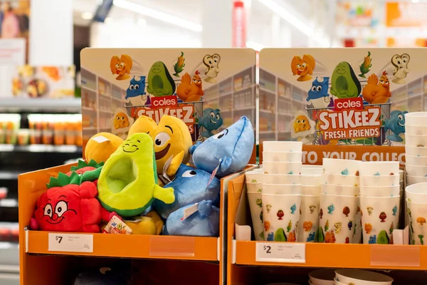 Sydney Australia 2020 Noua Promovare Coles Stikeez Fresh Friends Început — Fotografie, imagine de stoc