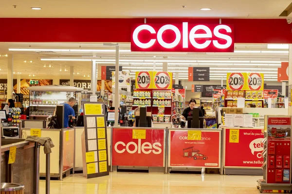 Sydney Australia 2020 Exterior View Coles Supermarket Covid Pandemic — Stock Photo, Image