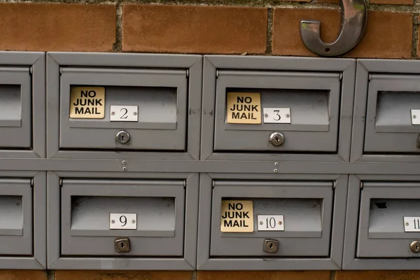 Junk Mail Sign Letter Boxes Sydney Austrália — Fotografia de Stock