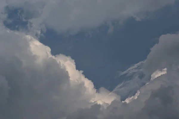 Ciel Bleu Avec Nuages Blancs Fond Nature — Photo