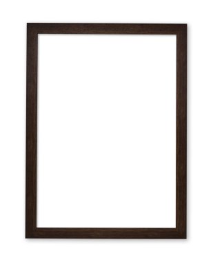 Tahta çerçeve beyaz arkaplanda izole edilmiş. İçerideki ve dışarıdaki yol bu resme ekleniyor.