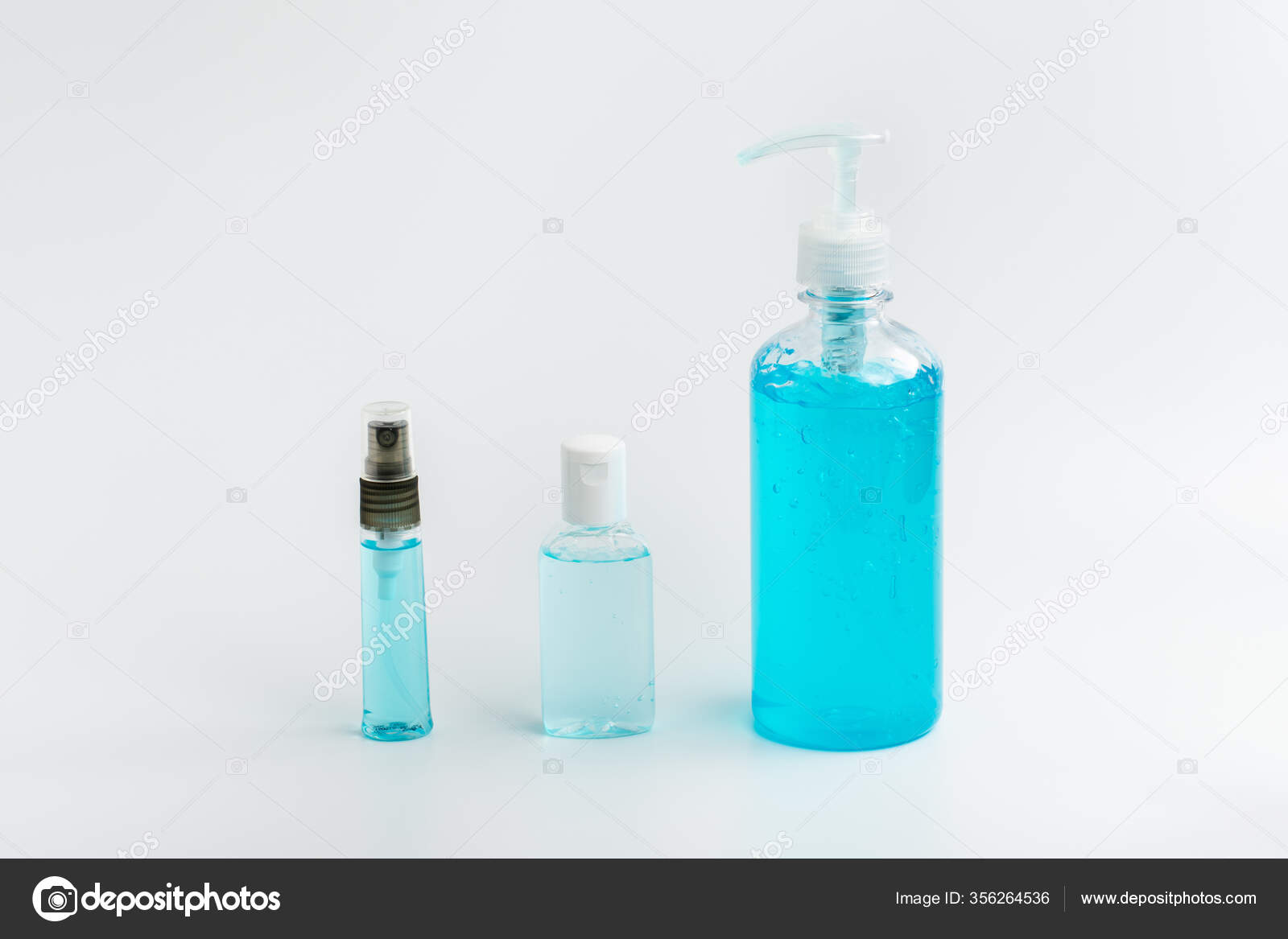 洗手用的清洁剂凝胶和喷雾用于清洁清除和防止在白色背景下分离的病毒细菌和细菌的传播covid 19大肠癌预防和个人卫生概念