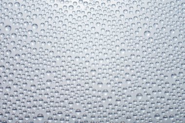 Beyaz yüzey arka planında su damlaları.