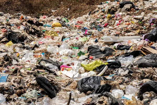 Komunalne Wysypisko Śmieci Wysypiskach Zanieczyszczenie Środowiska — Zdjęcie stockowe