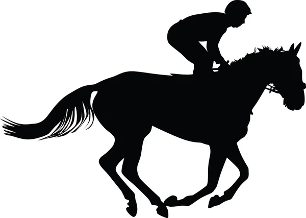 Cheval et jockey — Image vectorielle