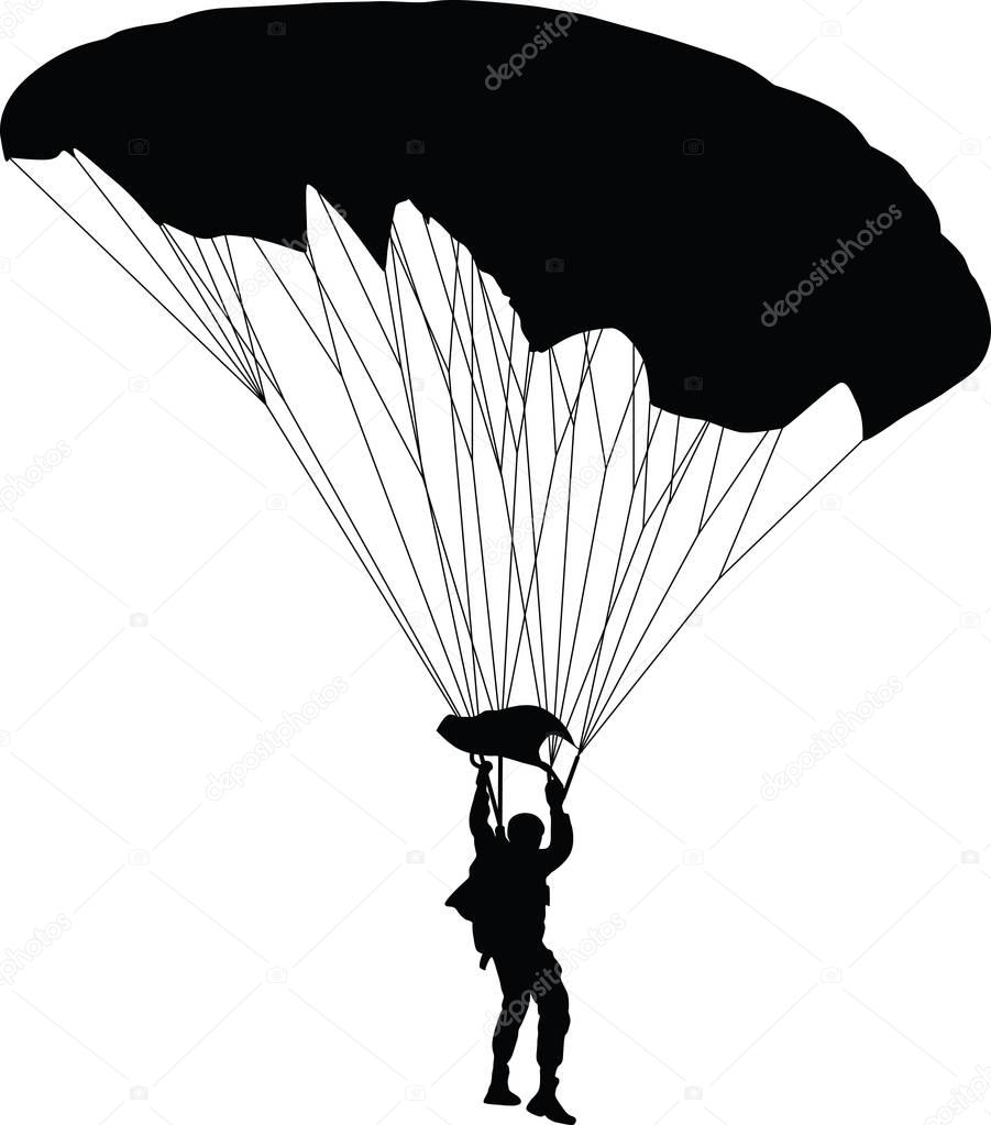 parachutist silhouette vector