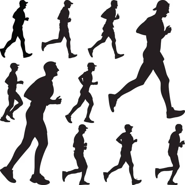 Runner siluet. vektör çalıştırmak
