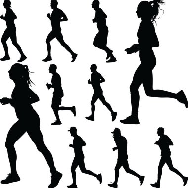Runner siluet. vektör çalıştırmak