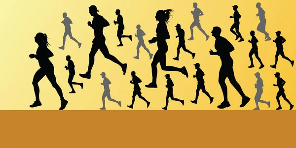 Runner siluet. vektör koşu