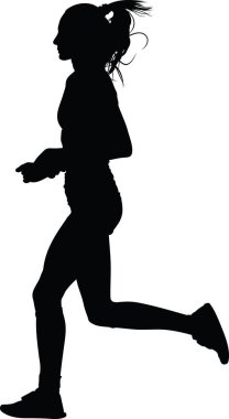 Runner siluet. vektör çalıştırmak