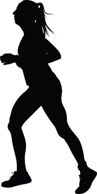Runner siluet. vektör çalıştırmak