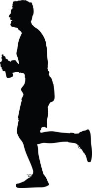 Runner siluet. vektör çalıştırmak