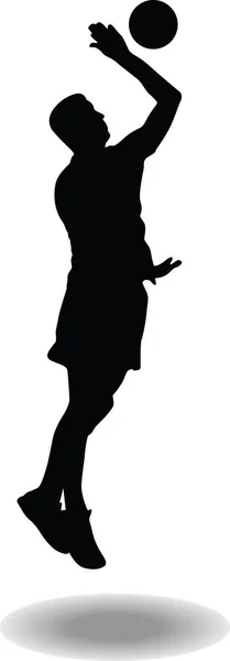 Silhouette de joueur de volley-ball — Image vectorielle