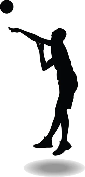 Volleyball man player silhouette — Stock Vector