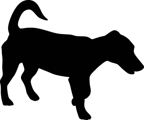 Small dog silhouette vector — Stock Vector