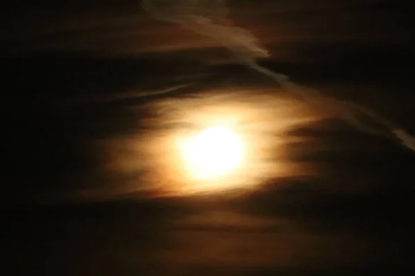 Pleine Lune Ciel Nuageux Janvier 2020 — Photo