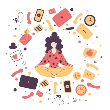 Gadgets detox program concept flat vector illustration