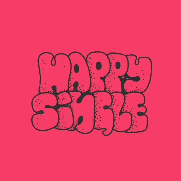 Happy single - vector doodle lettering cita graffiti — Vector de stock