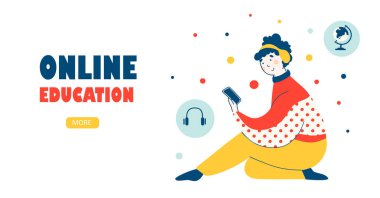 Eğitim kursunun ev vektör iniş sayfası şablonu. İş semineri online konsepti.