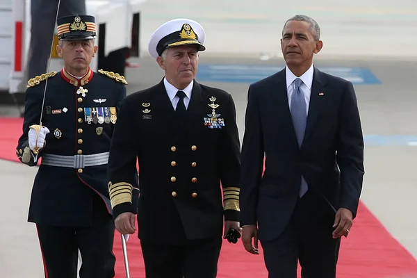 Le président Barack Obama arrive à Athènes — Photo