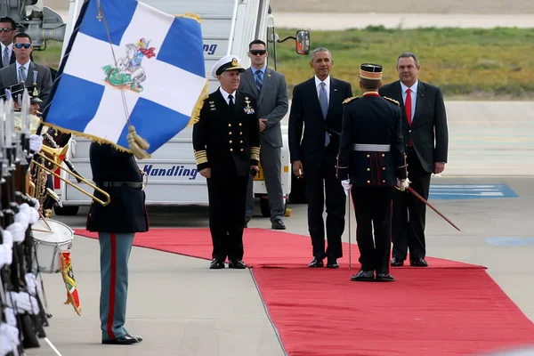 President Barack Obama arrives at the Athens — Stock Photo, Image