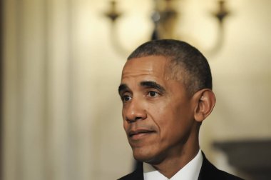 Ortak basın toplantısında zekâ sırasında Başkan Barack Obama konuşuyor