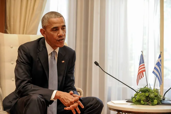 U.S. President Barack Obama  with the Greek Prime Minister Alexi — Stock Photo, Image