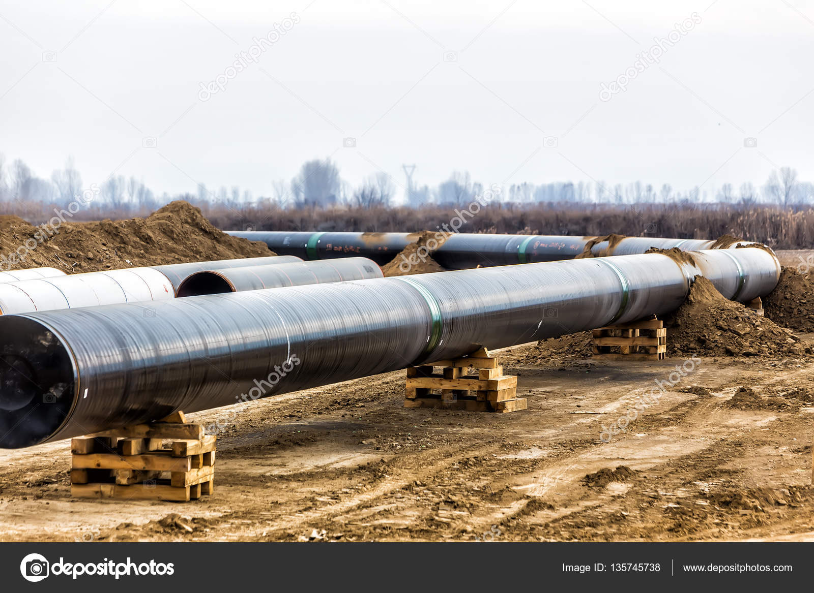 Construction of gas pipeline Trans Adriatic Pipeline TAP Stock Photo