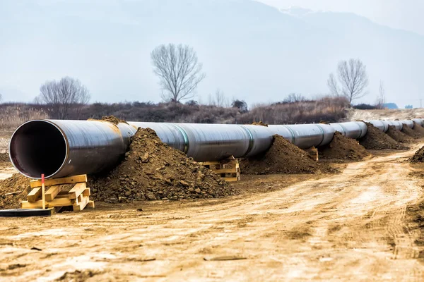 Gaz boru hattı Trans Adriyatik boru hattı - dokunun inşaatı — Stok fotoğraf