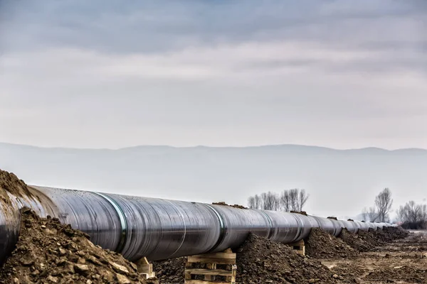Construction of gas pipeline Trans Adriatic Pipeline - TAP — Stock Photo, Image