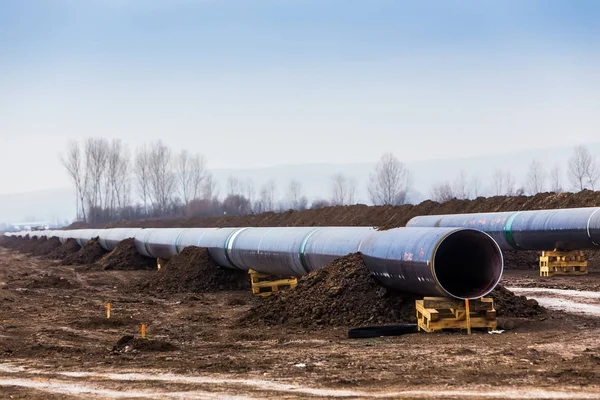 Gaz boru hattı Trans Adriyatik boru hattı - dokunun inşaatı — Stok fotoğraf