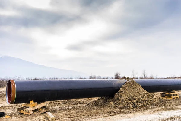 Construcción del gasoducto Trans Adriatic Pipeline - TAP in no — Foto de Stock