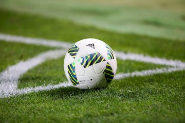 Futbol topu köşedeki closeup