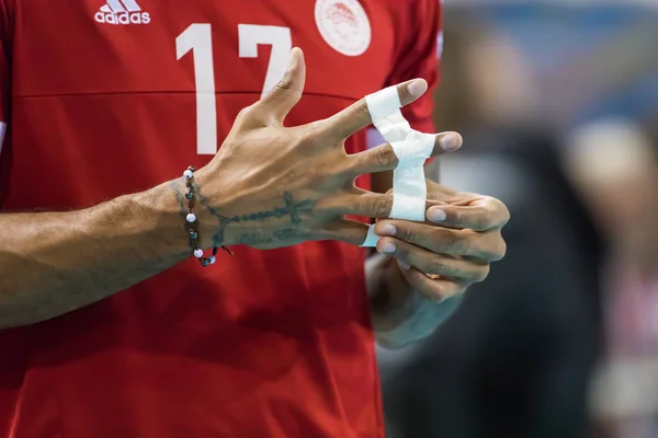 Hellenische volleyball liga spiel paok vs olympiacos — Stockfoto