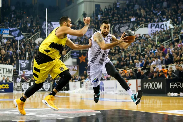 Yunan Basket Ligi oyun Paok rakip Aris — Stok fotoğraf