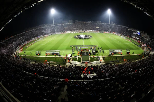 UEFA Europa League jogo entre PAOK vs Schalke jogado no Toumb — Fotografia de Stock