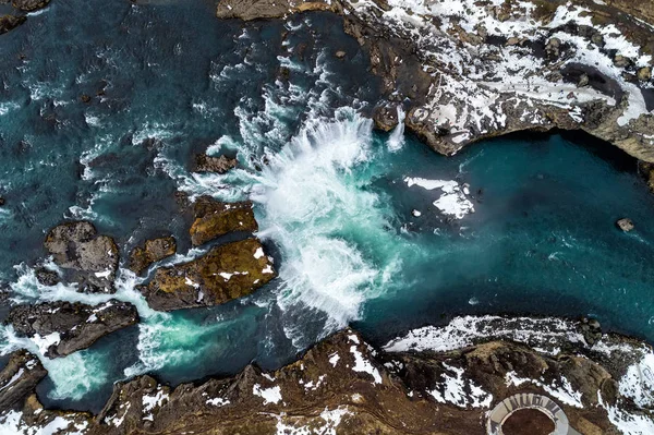 著名的 Godafoss 瀑布，岛屿北部 — 图库照片