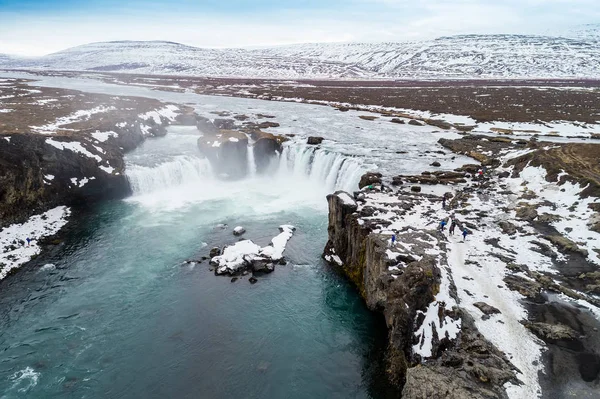 Słynny Wodospad Godafoss, na północ od wyspy — Zdjęcie stockowe