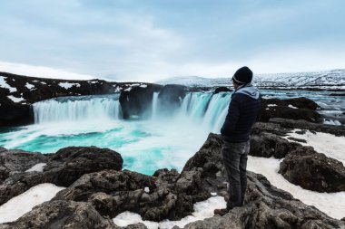 Godafoss üzerinde İzlanda'nın en güzel şelaleler biridir