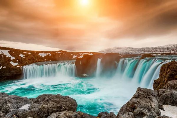 Godafoss είναι μία από τις πιο όμορφες καταρράκτες στην Ισλανδία το — Φωτογραφία Αρχείου