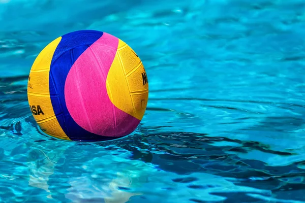 Water polo ball floating on the wate — Stock Photo, Image