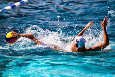 Eylem sırasında Yunan Ligi w iki takım oyuncuları